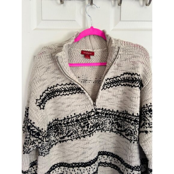 Sundance Knit Quarter Zip Long Sleeve Pullover Wool Sweater Men's Large - Picture 3 of 7